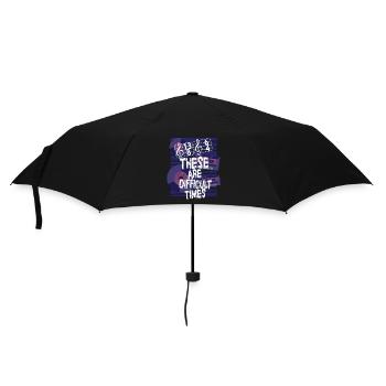 Dies sind schwierige Zeiten lustiges Musik-Wortspiel - Regenschirm (klein) - Schwarz - Vorne