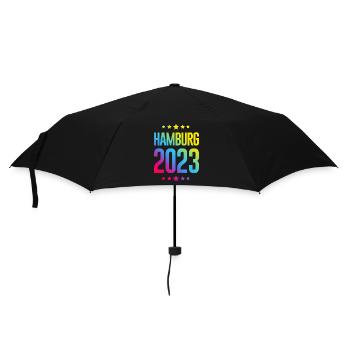Hamburg 2023 - Regenschirm (klein) - Schwarz - Vorne