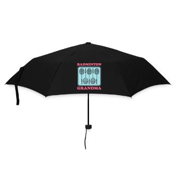 Badminton Grandma Badmintonspielerin Geschenk - Regenschirm (klein) - Schwarz - Vorne