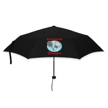 Badminton Grandpa Badmintonspieler Geschenk - Regenschirm (klein) - Schwarz - Vorne