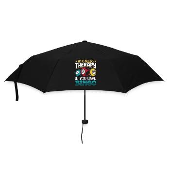 Jeu de cartes de bingo Grand-mère Joueur de bingo Cartes de bingo - Parapluie standard - noir - Devant