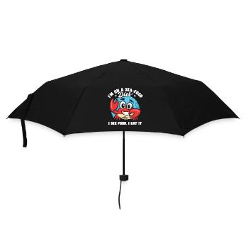 Ich bin auf einer Meeresfrüchte-Diät lustige Papa-Witze-Kreuzfahrt - Regenschirm (klein) - Schwarz - Vorne