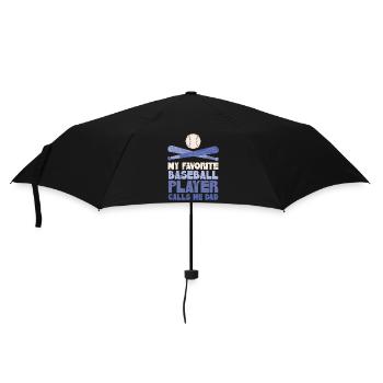 Mein Lieblings-Baseballspieler nennt mich Papa - Regenschirm (klein) - Schwarz - Vorne