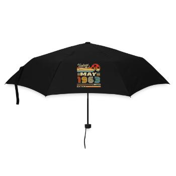 Geburtstagsgeschenk geboren im Mai 1963 - Regenschirm (klein) - Schwarz - Vorne