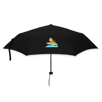 Schildkröte auf surfbrett - Regenschirm (klein) - Schwarz - Vorne