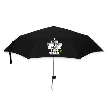 Veganer I Look This Good Because I Am Vegan Veggie - Umbrella (small) - black - Front
