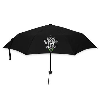 Veganer I Look This Good Because I Am Vegan Veggie - Umbrella (small) - black - Front