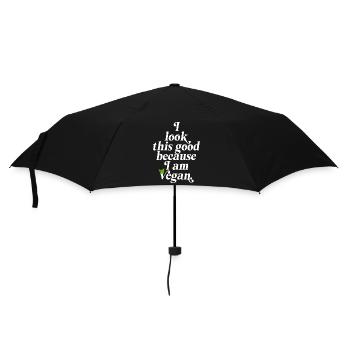 Veganer I Look This Good Because I Am Vegan Veggie - Umbrella (small) - black - Front