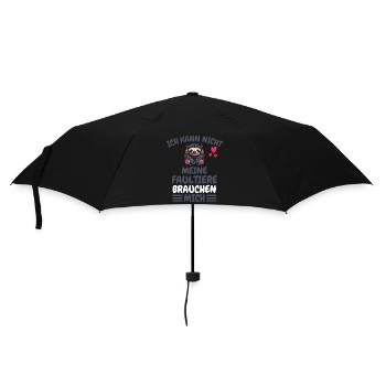 Zoo Tierliebhaber Lustiges Geschenk Faultier - Regenschirm (klein) - Schwarz - Vorne