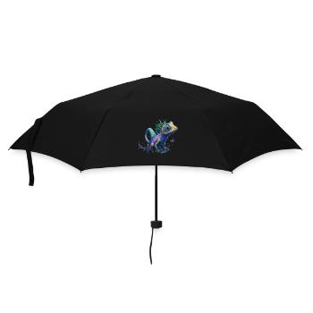 Gamer's Perfect Illustration - Cute Colorful Gekko - Regenschirm (klein) - Schwarz - Vorne