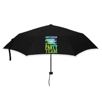 Amsterdam Party Team - Regenschirm (klein) - Schwarz - Vorne