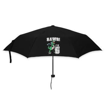 Rawr I'm 5 5th Birthday Party T Rex Dinosaur - Umbrella (small) - black - Front