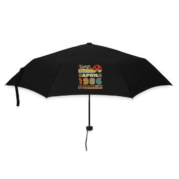 Jahrgang geboren im April 1986 Geburtstagsgeschenk - Regenschirm (klein) - Schwarz - Vorne
