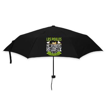 les poules me rendent heureux. cadeau agricultrice - Parapluie standard - noir - Devant