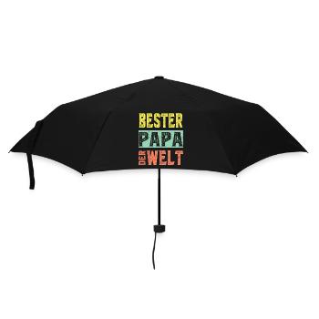 Vatertag Papa - Bester Papa Der Welt - Regenschirm (klein) - Schwarz - Vorne