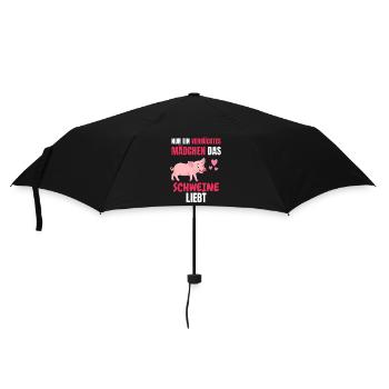 Tierliebhaber Bauer Tier Mädchen Geschenk Schwein - Regenschirm (klein) - Schwarz - Vorne
