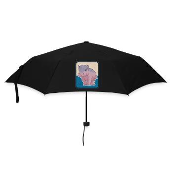 Hippo Baby Hippo Hippo Gift - Umbrella (small) - black - Front