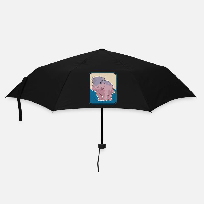 Nilpferd Baby Flusspferd Nilpferde Geschenk - Regenschirm (klein) - Schwarz