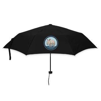 Nashorn Rhinozeros Nashörner Geschenk - Regenschirm (klein) - Schwarz - Vorne