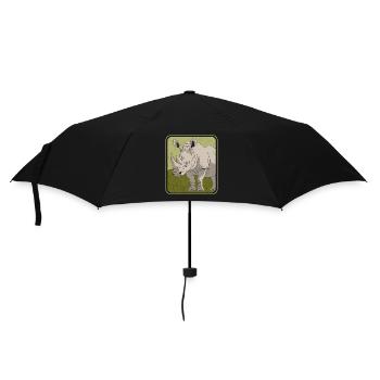 Nashorn Rhinozeros | Nashörner Geschenk - Regenschirm (klein) - Schwarz - Vorne