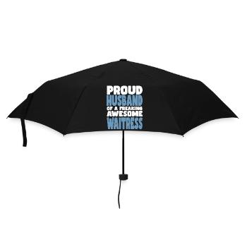 Proud wife of a damn good waitress - Umbrella (small) - black - Front