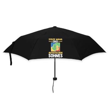 Mama Mutter Sohn Autismus Autist Autisten - Regenschirm (klein) - Schwarz - Vorne