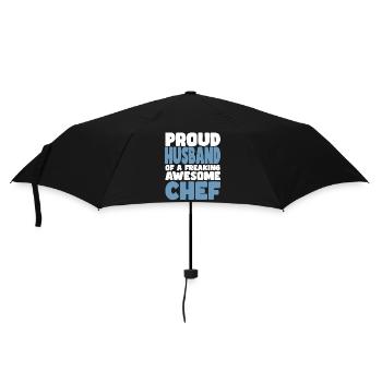 Proud wife of a damn good chef - Umbrella (small) - black - Front