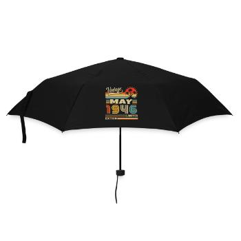 May 1946 Born May 1946 Birthday Gift - Umbrella (small) - black - Front