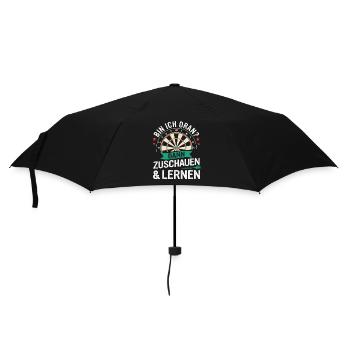 Dart Darts Dartspieler Dartsport - Regenschirm (klein) - Schwarz - Vorne