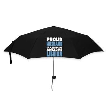 Proud wife of a damn good librarian - Umbrella (small) - black - Front