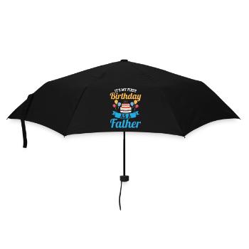 Es Ist Mein Erster Geburtstag Als Vater Papa Papi - Regenschirm (klein) - Schwarz - Vorne