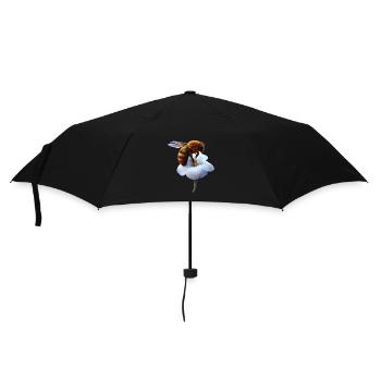 Bee on flower - Umbrella (small) - black - Front