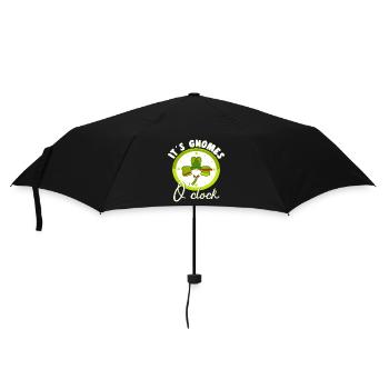 Its Gnomes OClock Loverleaf Yard Garden Gnome - Umbrella (small) - black - Front