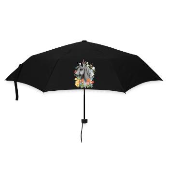 Horse Flowers - Umbrella (small) - black - Front