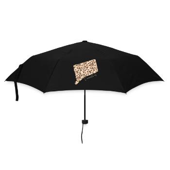 Carte imprimée léopard État de Cenneticut - Parapluie standard - noir - Devant