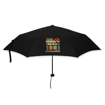 Mai 1981 Jahrgang geboren im Mai 1981 Jubiläum - Regenschirm (klein) - Schwarz - Vorne