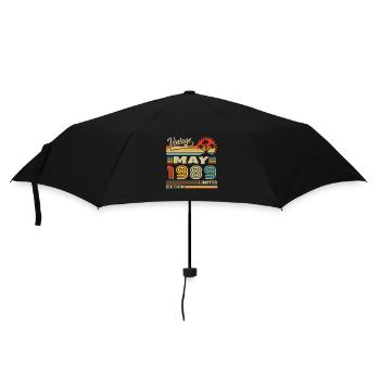 May 1989 Vintage Born in May 1989 Anniversary - Umbrella (small) - black - Front