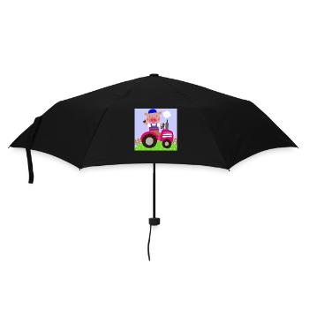 Joli cochon monté sur un tracteur - Parapluie standard - noir - Devant