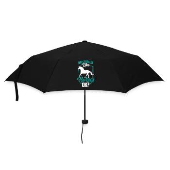 Ich Mag Pferde Einfach Sehr Pferd Reiter Reiten - Regenschirm (klein) - Schwarz - Vorne