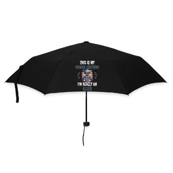 UFO Alien Costume Party Gift USA Flag Alien - Umbrella (small) - black - Front