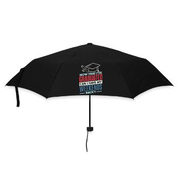 Kann ich meine Wochenenden zurück Abschlussfeier lustig haben? - Regenschirm (klein) - Schwarz - Vorne