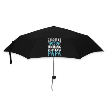 Superhelden ohne Umhang nennt man Papa Design - Regenschirm (klein) - Schwarz - Vorne