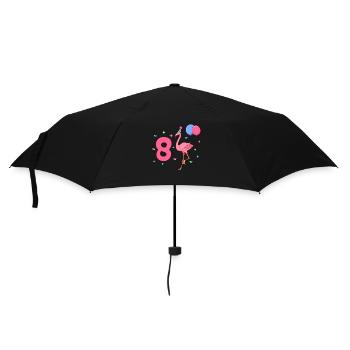 Mit Flamingo - Mädchen Geburtstag 8 Jahre - Regenschirm (klein) - Schwarz - Vorne