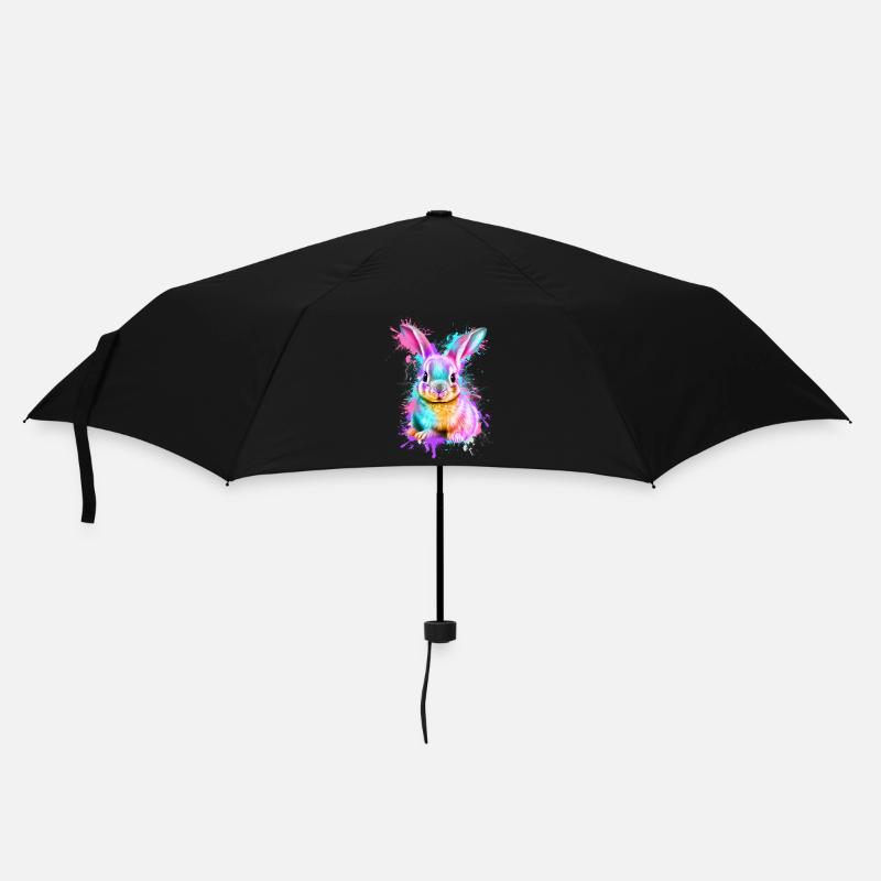 Hase Kaninchen Bunt - Regenschirm (klein) - Schwarz