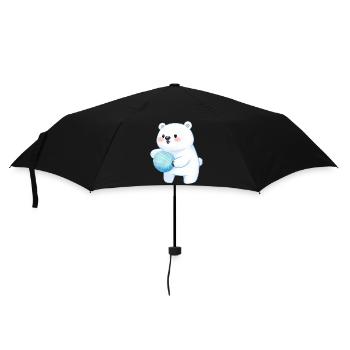 Mignon Polar Bear Polar Bear Volleyball Ball Sports de balle - Parapluie standard - noir - Devant