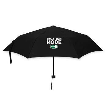 Lustiger Urlaubsmodus Eingeschaltet - Regenschirm (klein) - Schwarz - Vorne