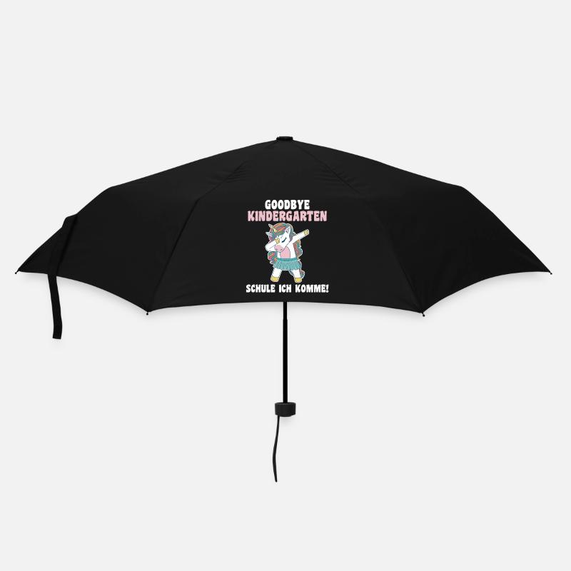 Schulkind Schulbeginn Einhorn Einschulung - Regenschirm (klein) - Schwarz