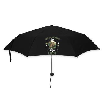 Nur ein Mädchen das Tiger liebt Geschenk Tiger - Regenschirm (klein) - Schwarz - Vorne