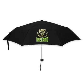 Irish Green Flag Ireland Shamrock Irish - Umbrella (small) - black - Front
