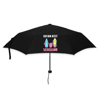 Schulkind Schulbeginn Erste Klasse Einschulung - Regenschirm (klein) - Schwarz - Vorne